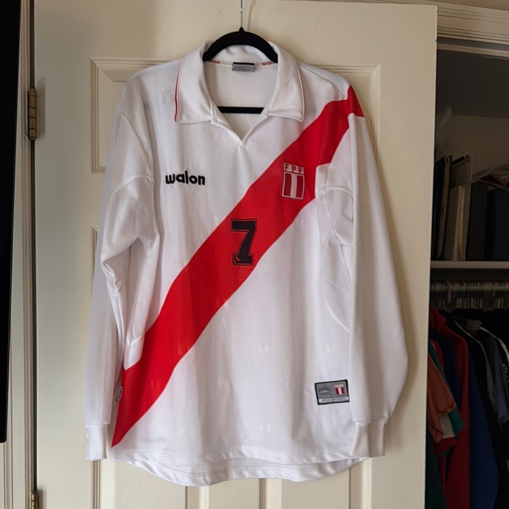 ALO Yoga White and Red Soccer Jersey